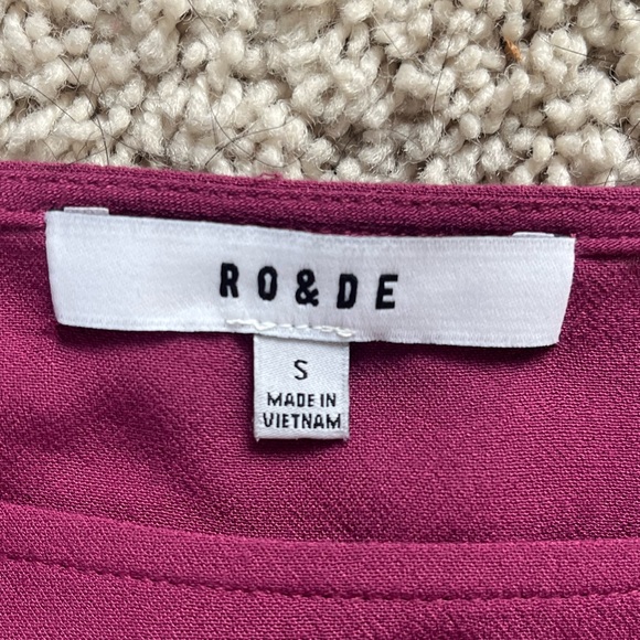 Anthropology RO&DE bell sleeve woman’s small top pink fuchsia - Picture 3 of 6